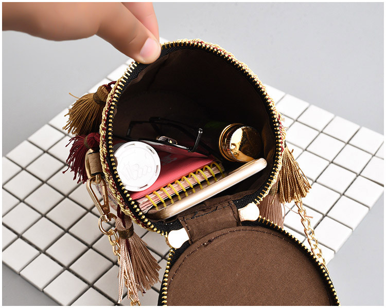 Jaunā ķēdes savvaļas zāle austa plecu soma Messenger somas gredzenu pušķis