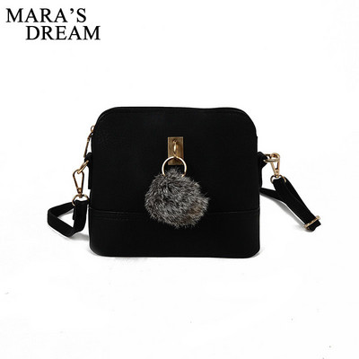 Mara`s Dream Naiste Sõnumikotid Armsad Shell PU-nahast kommid värvilised karusnahast pallid Tutt Tõmblukuga käekott vabaajakott