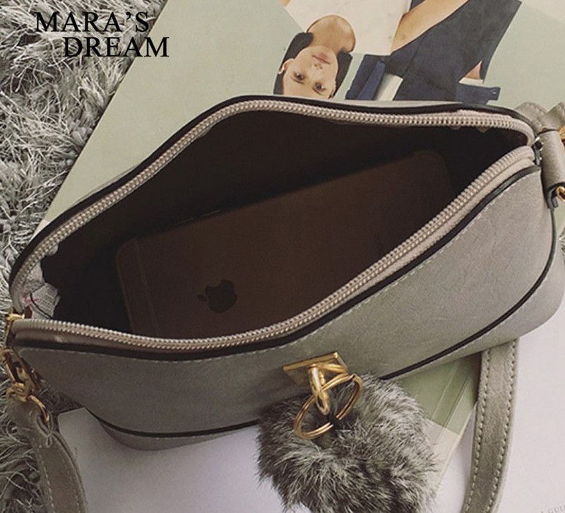 Mara`s Dream Naiste Sõnumikotid Armsad Shell PU-nahast kommid värvilised karusnahast pallid Tutt Tõmblukuga käekott vabaajakott