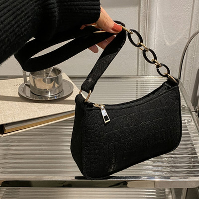 Felt Moda pentru femei Geantă de cumpărături rafinată Genți de mână cu lanț de lux Geantă de umăr la subrat Textura avansată Genți de mână pentru femei Poșete