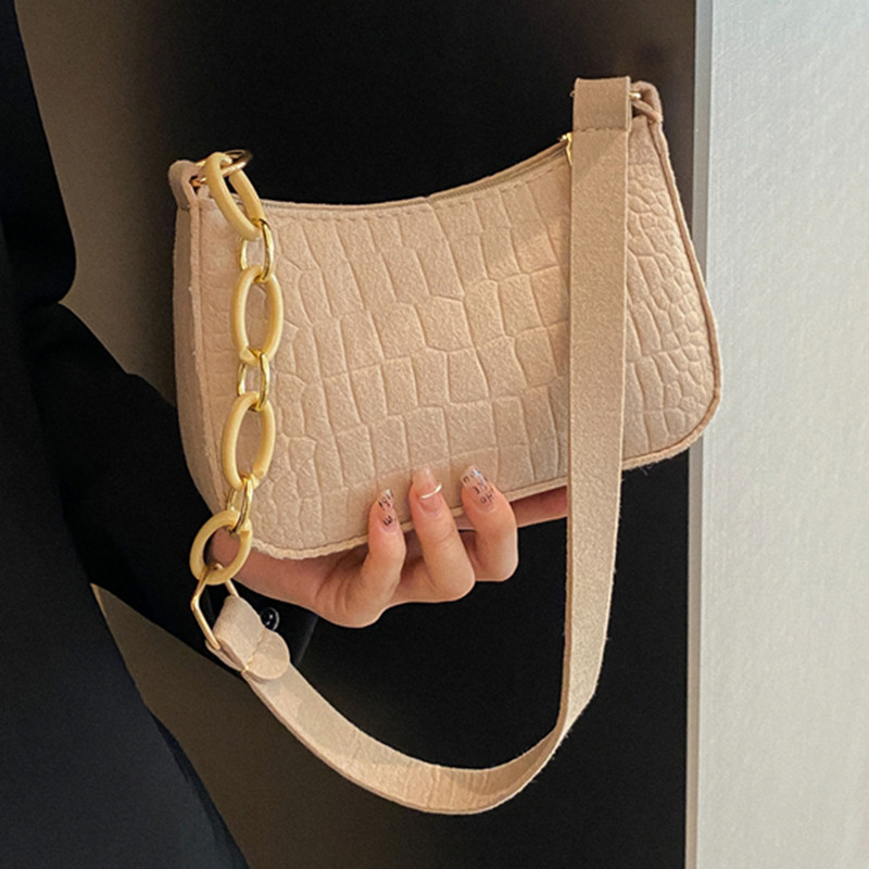 Felt Moda pentru femei Geantă de cumpărături rafinată Genți de mână cu lanț de lux Geantă de umăr la subrat Textura avansată Genți de mână pentru femei Poșete