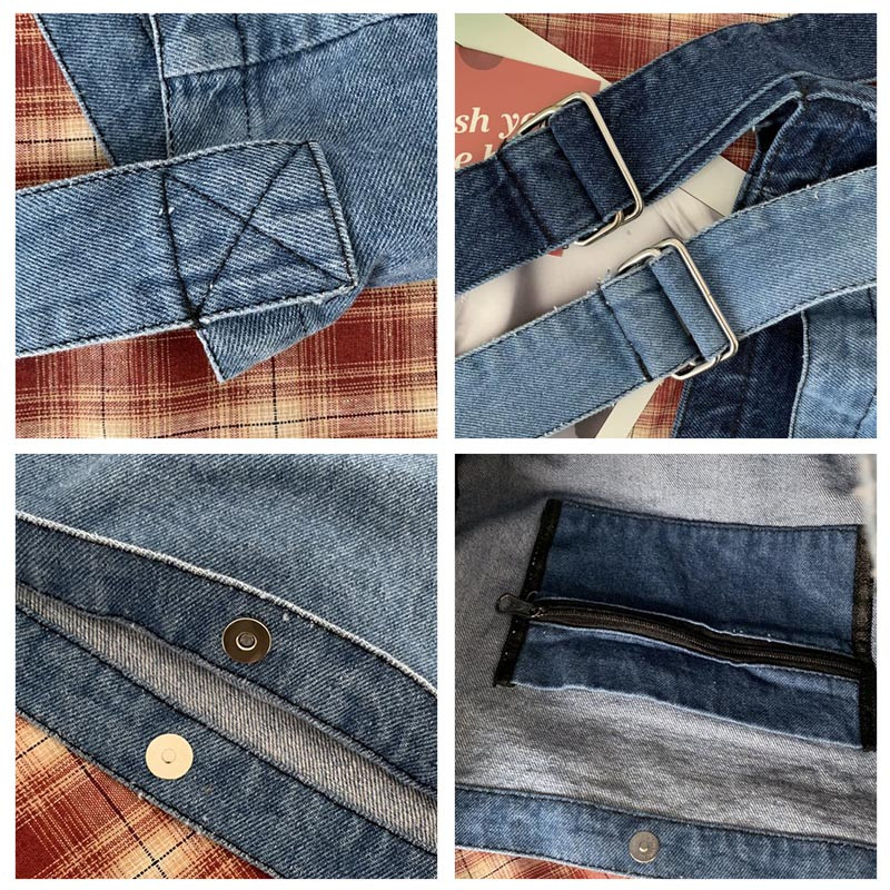 Τσάντες ώμου μεγάλης χωρητικότητας για γυναίκες Harajuku Cowboy τσάντες χιαστί ρετρό casual φοιτητικές τσάντες τσάντες τσάντες μονόχρωμες τζιν