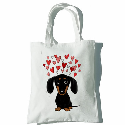 Taks Naljakas Naiste Käekotid Õlakotid Vabaaja ostlemine Tüdrukud Koer Loom Must Käekott Naiste Elegantne lõuendist kott