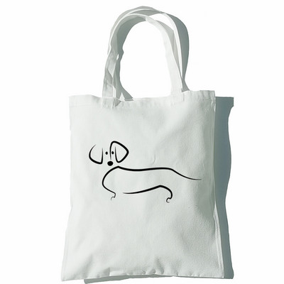 Taks Naljakas Naiste Käekotid Õlakotid Vabaaja ostlemine Tüdrukud Koer Loom Must Käekott Naiste Elegantne lõuendist kott