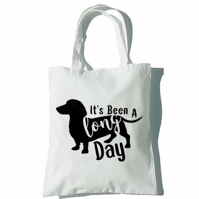 Taks Naljakas Naiste Käekotid Õlakotid Vabaaja ostlemine Tüdrukud Koer Loom Must Käekott Naiste Elegantne lõuendist kott