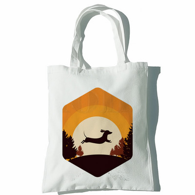 Taks Naljakas Naiste Käekotid Õlakotid Vabaaja ostlemine Tüdrukud Koer Loom Must Käekott Naiste Elegantne lõuendist kott