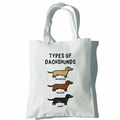 Taks Naljakas Naiste Käekotid Õlakotid Vabaaja ostlemine Tüdrukud Koer Loom Must Käekott Naiste Elegantne lõuendist kott