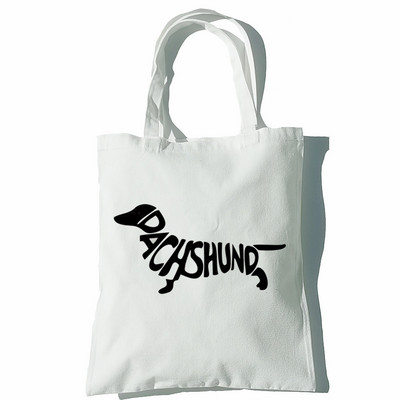 Taks Naljakas Naiste Käekotid Õlakotid Vabaaja ostlemine Tüdrukud Koer Loom Must Käekott Naiste Elegantne lõuendist kott