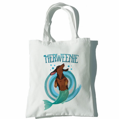 Taks Naljakas Naiste Käekotid Õlakotid Vabaaja ostlemine Tüdrukud Koer Loom Must Käekott Naiste Elegantne lõuendist kott