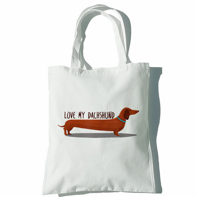 Taks Naljakas Naiste Käekotid Õlakotid Vabaaja ostlemine Tüdrukud Koer Loom Must Käekott Naiste Elegantne lõuendist kott