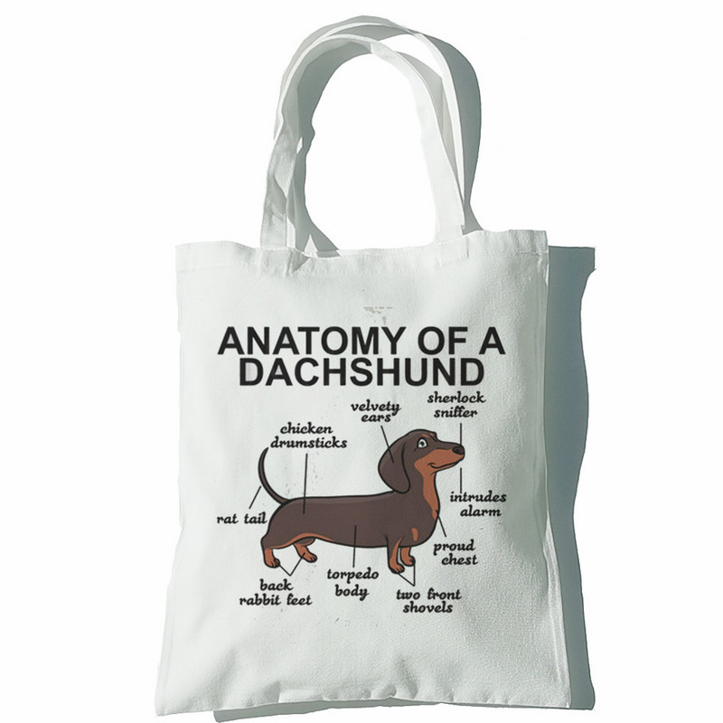 Taks Naljakas Naiste Käekotid Õlakotid Vabaaja ostlemine Tüdrukud Koer Loom Must Käekott Naiste Elegantne lõuendist kott