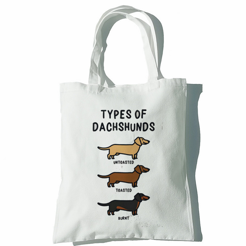 Taks Naljakas Naiste Käekotid Õlakotid Vabaaja ostlemine Tüdrukud Koer Loom Must Käekott Naiste Elegantne lõuendist kott