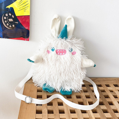 Χειμερινή μαλακή βελούδινη τσάντα ώμου Γυναικείες τσάντες με κέντημα με τέρατα από ψεύτικη γούνα Γυναικείες τσάντες φοιτητική τσάντα τσάντα αγορών