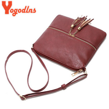 Нова модна дамска чанта Yogodlns Vintage Messenger Bag Висококачествена ретро чанта с пискюли Чанта през рамо Patchwork Crossbody чанта