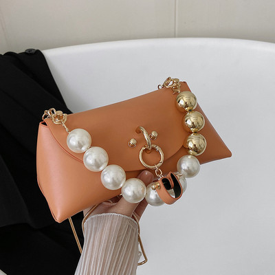 Fashion Shell erszényes táska Vintage Pearl láncos válltáska nőknek 2022 nyári mini kis Crossbody táska tervezői kuplungtáska
