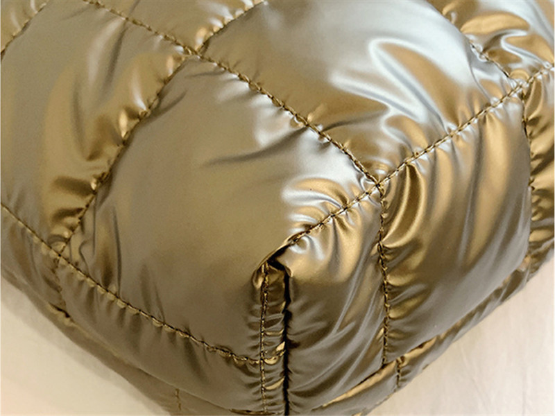 Geantă tote de iarnă pentru femei pentru navetă, geantă căptușită în jos, de mare capacitate, pentru femei, de culoare solidă, matlasată, în carouri, genți de umăr din nailon 2023