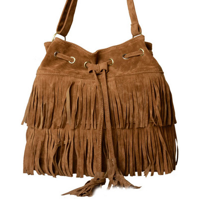 Bolsos 2015 Faux Suede Fringe Tassel Femei Geantă de umăr Messenger Bag Stilul Vintage Fată Crossbody Bag Mujer Bolso Flecos