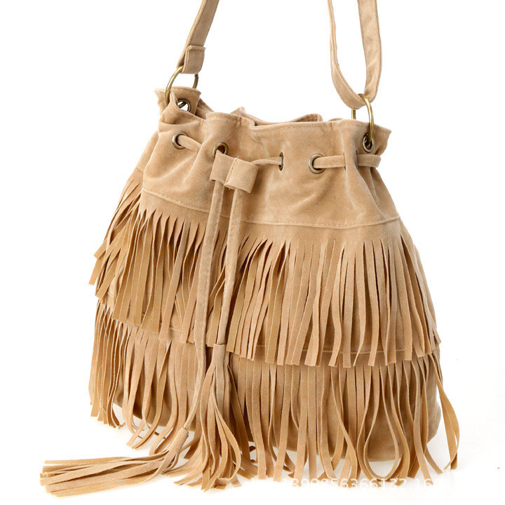 Bolsos 2015 Faux Suede Fringe Tassel Femei Geantă de umăr Messenger Bag Stilul Vintage Fată Crossbody Bag Mujer Bolso Flecos
