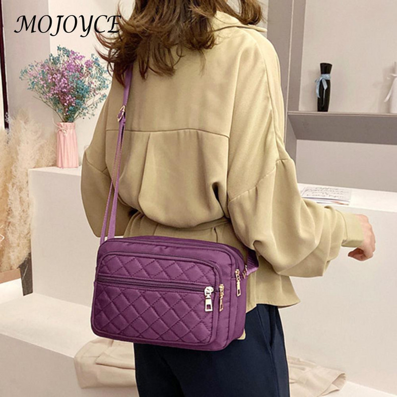 Moodne naiste õlakott Vintage naiste ühevärviline ruuduline käekott, lõuend, suur telefonikott