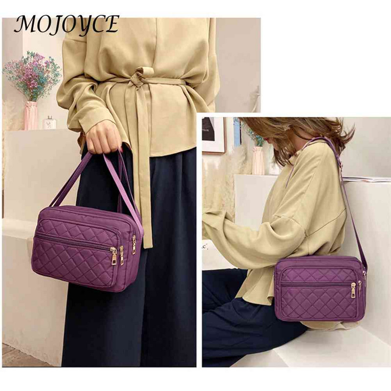 Moodne naiste õlakott Vintage naiste ühevärviline ruuduline käekott, lõuend, suur telefonikott