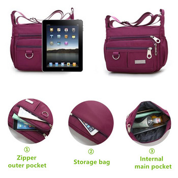 Дамска чанта през рамо Bimba Водоустойчиви найлонови чанти Ежедневна дамска чанта през рамо Голяма вместимост Дамска чанта Messenger