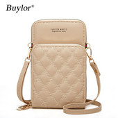 Buylor Diamond Lattice mobiiltelefonide kotid naiste pehmest nahast naiste kott Rahakott Suure mahutavusega naiste õlakott