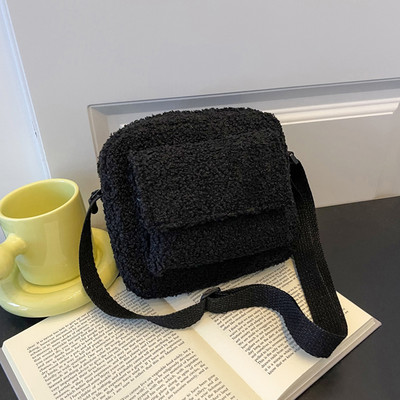 Moodsad õlakotid, naiste vintage lambavillane ühevärviline väike ketiga ristkorpuse kott reisiostudeks