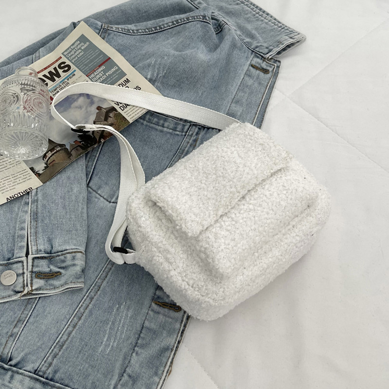 Moodsad õlakotid, naiste vintage lambavillane ühevärviline väike ketiga ristkorpuse kott reisiostudeks