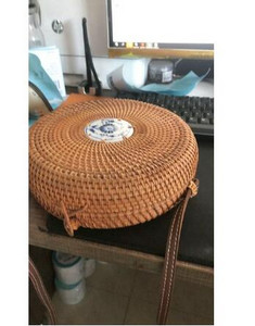 2022 INS Δημοφιλείς γυναικείες χειροποίητες στρογγυλή τσάντα ώμου παραλίας Bali Circle ψάθινες τσάντες καλοκαιρινές υφαντές τσάντες από ρατάν Γυναικεία τσάντα αγγελιοφόρου