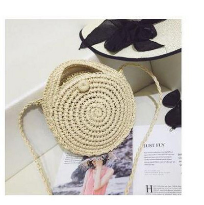 2022 INS Δημοφιλείς γυναικείες χειροποίητες στρογγυλή τσάντα ώμου παραλίας Bali Circle ψάθινες τσάντες καλοκαιρινές υφαντές τσάντες από ρατάν Γυναικεία τσάντα αγγελιοφόρου