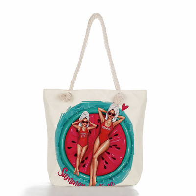 Egyedi, aranyos rajzfilm Super Mama nyomtatott nagy méretű kézitáska anya és baba összecsukható női alkalmi táska utazási praktikus hordozható strandtáska