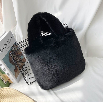 Candy Color Naiste Kunstkarusnahast õlakotid Pehme plüüsist rahakott Käekotid naistele Talvine mood Naiste karvane väike kandikott