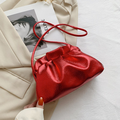 Luksuslik kuldne pilvekott naistele Nahast Hobos Retro Cloud Crossbody kott Väike telefonikott Disainiga Clutch Clip kott Naiste Bolsa