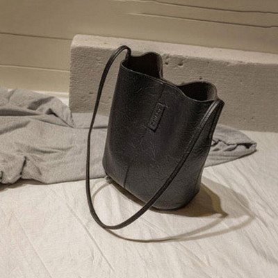 Yogodlns Vintage válltáska nőknek PU bőr vödörtáska alkalmi fogantyús táska, nagy kapacitású márka Crossbody Bag Lady kézitáska