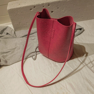 Yogodlns Vintage válltáska nőknek PU bőr vödörtáska alkalmi fogantyús táska, nagy kapacitású márka Crossbody Bag Lady kézitáska