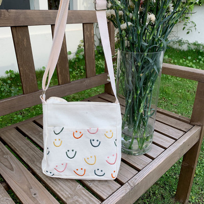 Youda Fashion Γυναικείες τσάντες χιαστί σώματος Κλασικές χαριτωμένες γυναικείες τσάντες ώμου για ψώνια Casual γλυκά κορίτσια Απλό μίνι καμβά Smiley