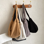 Geantă de femeie de mare capacitate, Coreea, Japonia, noua modă, ocazional, din pânză de pluș.