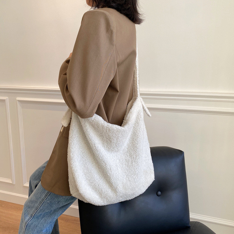 Geantă de femeie de mare capacitate, Coreea, Japonia, noua modă, ocazional, din pânză de pluș.