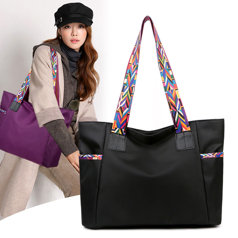 Naiste kott Uus nailonriidest suure mahutavusega metsik Korea Jaapani õlakott Käekott Luksuslikud kotid Kooliklassi raamatukott