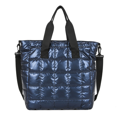 Moodsad polsterdatud käekotid Suure mahutavusega disainer tepitud naiste õlakotid Luksuslikud nailonist puuvillased talvekott