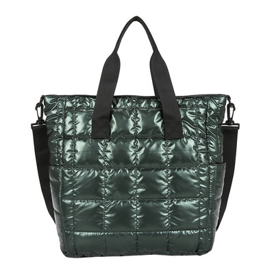 Moodsad polsterdatud käekotid Suure mahutavusega disainer tepitud naiste õlakotid Luksuslikud nailonist puuvillased talvekott