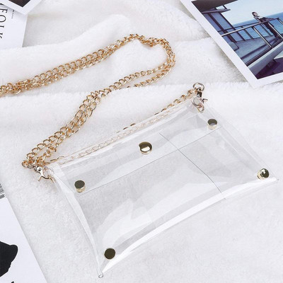 Sievietēm Caurspīdīgs PVC Crossbody Chain Želejas soma Sajūgs Messenger plecu rokassomas Tālruņa somiņas Rokassomas Vakara ballīte Caurspīdīga soma