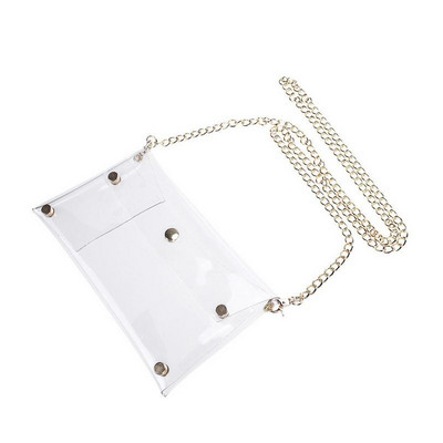 Naiste läbipaistev PVC Crossbody Chain Jelly kott Clutch Messenger õla käekotid Telefoni rahakott käekotid Õhtune pidu läbipaistev kott