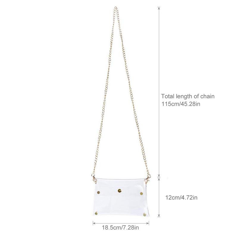 Naiste läbipaistev PVC Crossbody Chain Jelly kott Clutch Messenger õla käekotid Telefoni rahakott käekotid Õhtune pidu läbipaistev kott