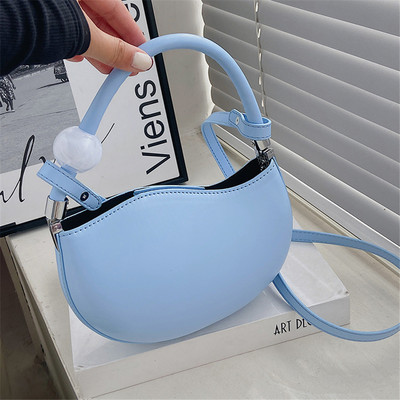 Нова лятна сладка дамска малка чанта с черупки PU кожени чанти през рамо през рамо за жени Модни портмонета и чанти в бонбонени цветове за 2022 г.