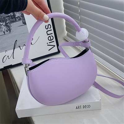 Нова лятна сладка дамска малка чанта с черупки PU кожени чанти през рамо през рамо за жени Модни портмонета и чанти в бонбонени цветове за 2022 г.