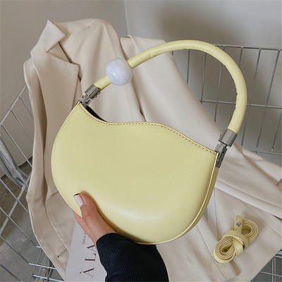 Нова лятна сладка дамска малка чанта с черупки PU кожени чанти през рамо през рамо за жени Модни портмонета и чанти в бонбонени цветове за 2022 г.