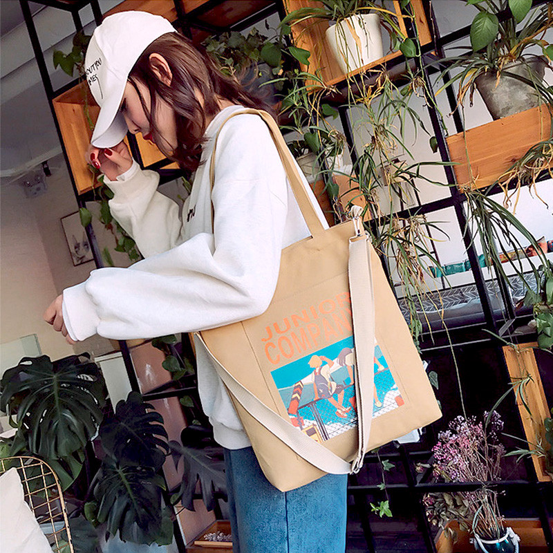 Moekas õlakott naistele 2023. aasta tüdrukute vabaaja ostlejate disainerkäekott Multifilm Anime trükkimine Crossbody lõuendist kandekotid