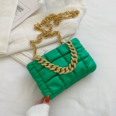 Ženske popularne ručne torbe s rombom 2022., nova modna PU kožna torba na rame s lancem, jednobojna ženska torba s trendi teksturom