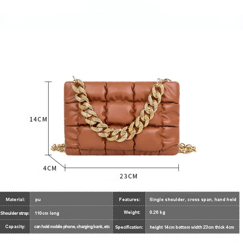 Ženske popularne ručne torbe s rombom 2022., nova modna PU kožna torba na rame s lancem, jednobojna ženska torba s trendi teksturom